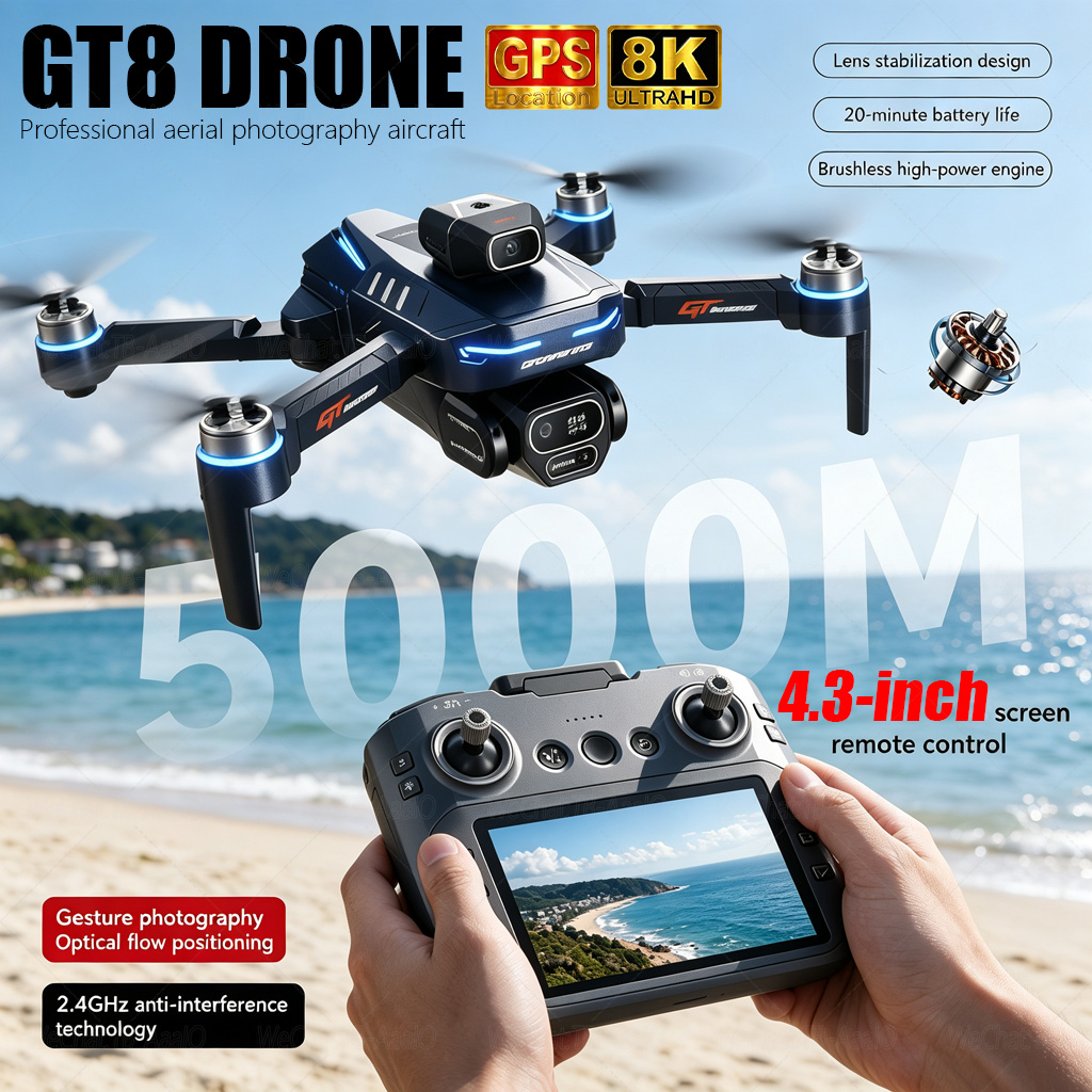 طائرة بدون طيار GT8 HD الجديدة - مراجعة Drone E88Pro Rc 4K وسعره