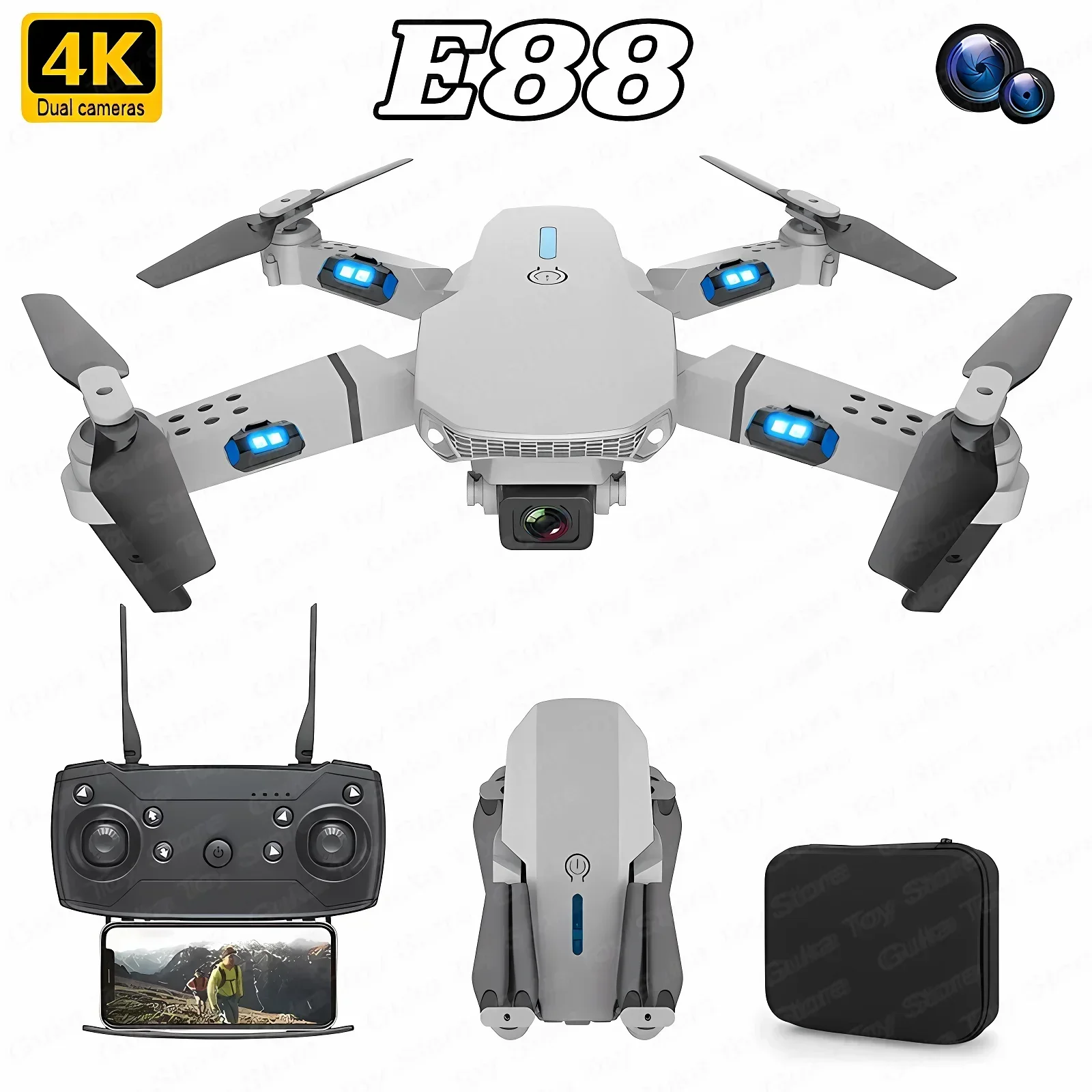 E88 Pro WIFI FPV الطائرة بدون  - مراجعة Drone Rc App وسعره